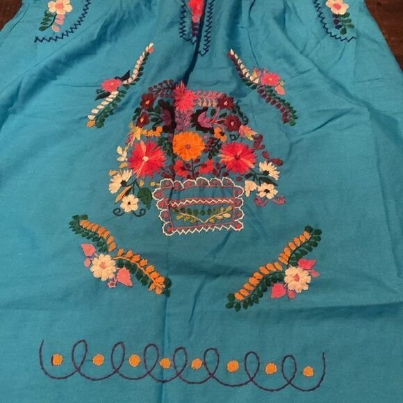 Girls Mexican Dress Puebla Short Sleeve - Picture 2 of 7